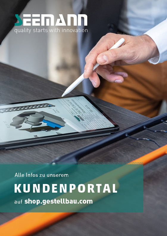 Flyer Kundenportal 2024 - Seemann Gestellbau