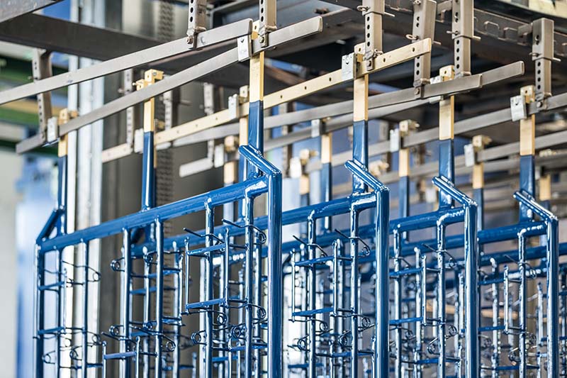 Individuelle Gestelle für den Einsatz in Galvaniken
